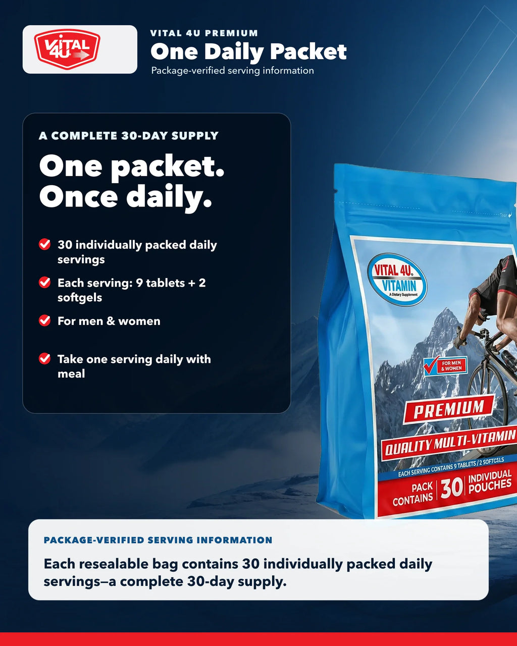 Vital 4U Premium 30-Day Multivitamin