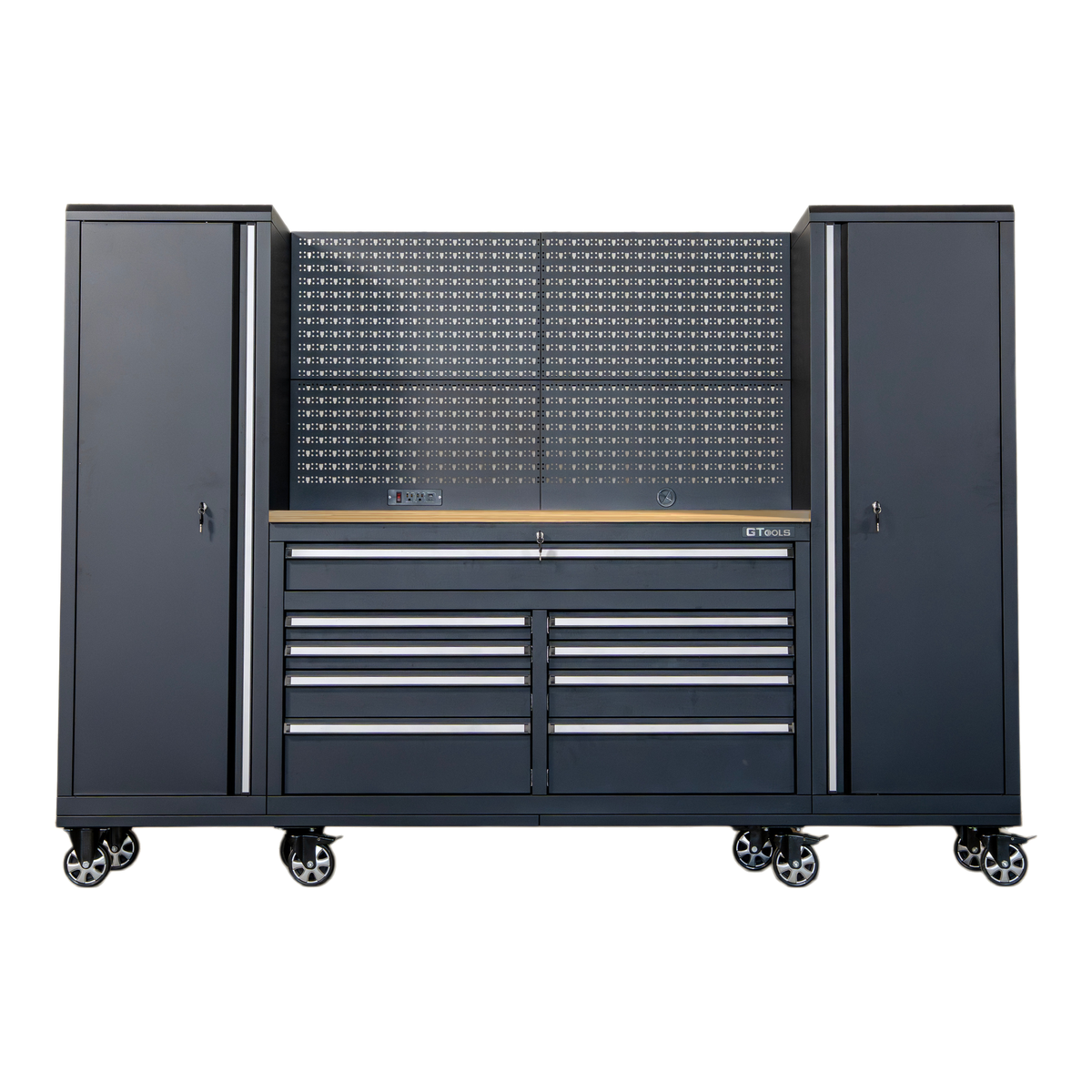 100" Rolling Tool Chest Workstation with Bench Top & Side Lockers