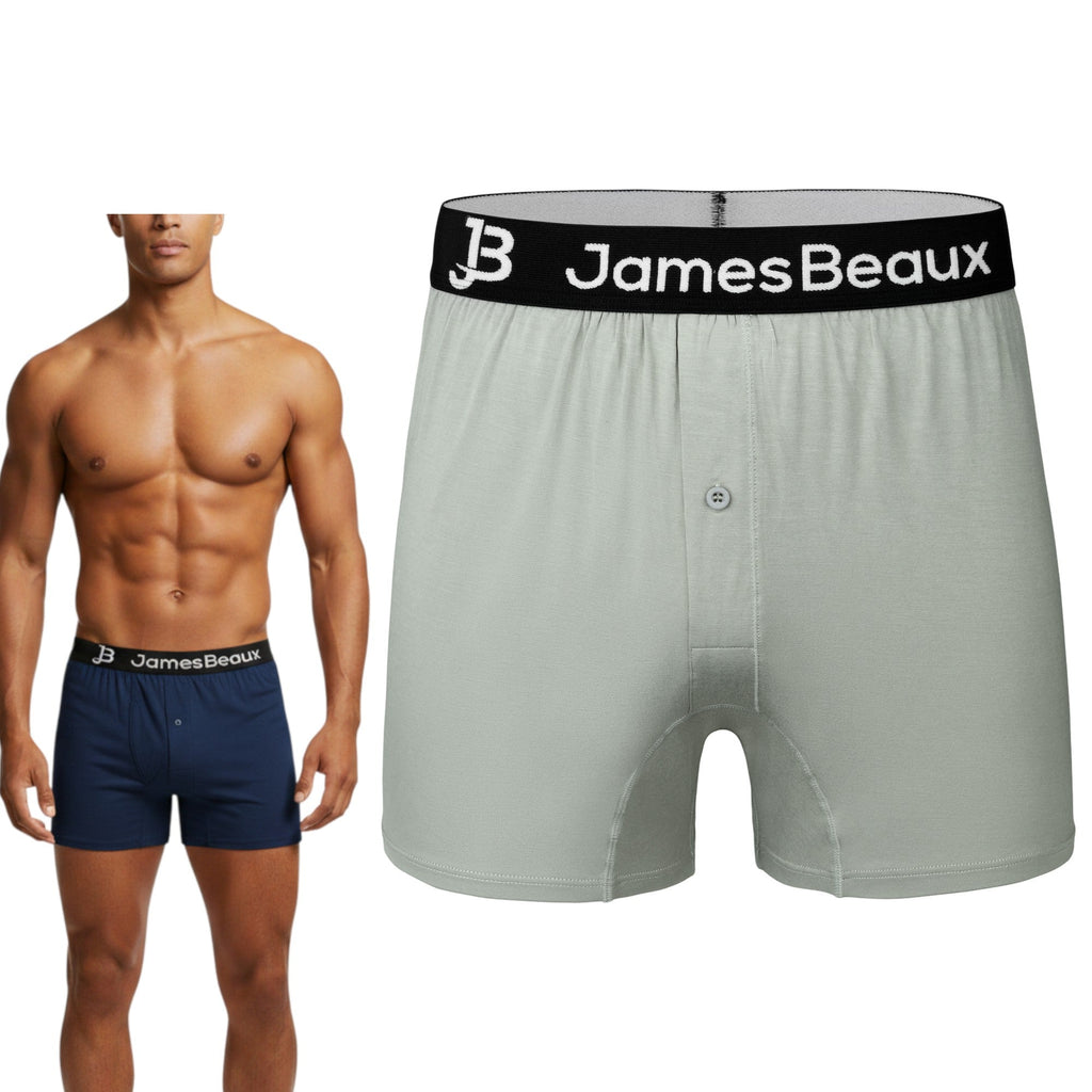 Men's Gray 95% Viscose from Bamboo Boxer Shorts