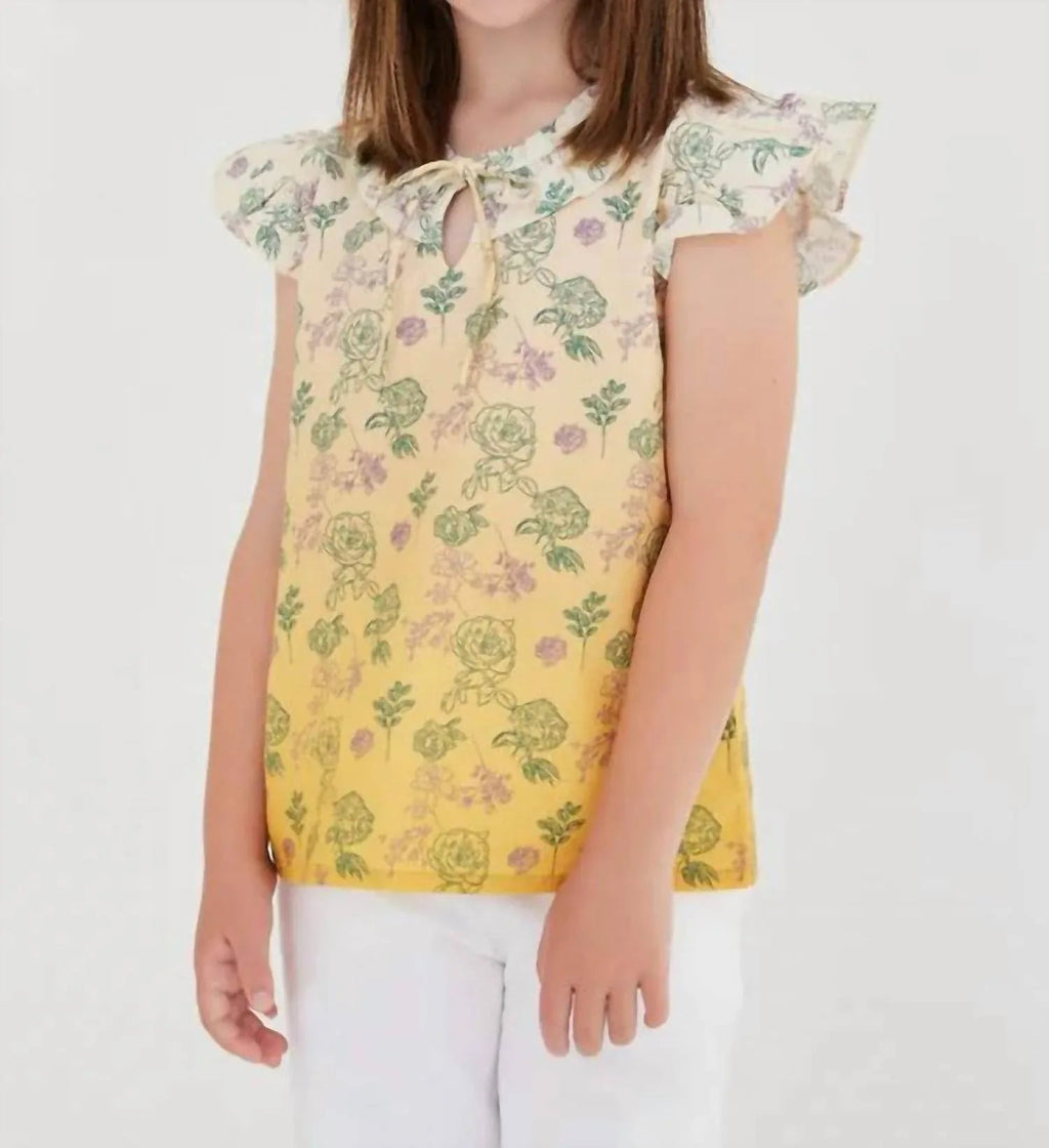 Floral Sketched Ombré Top