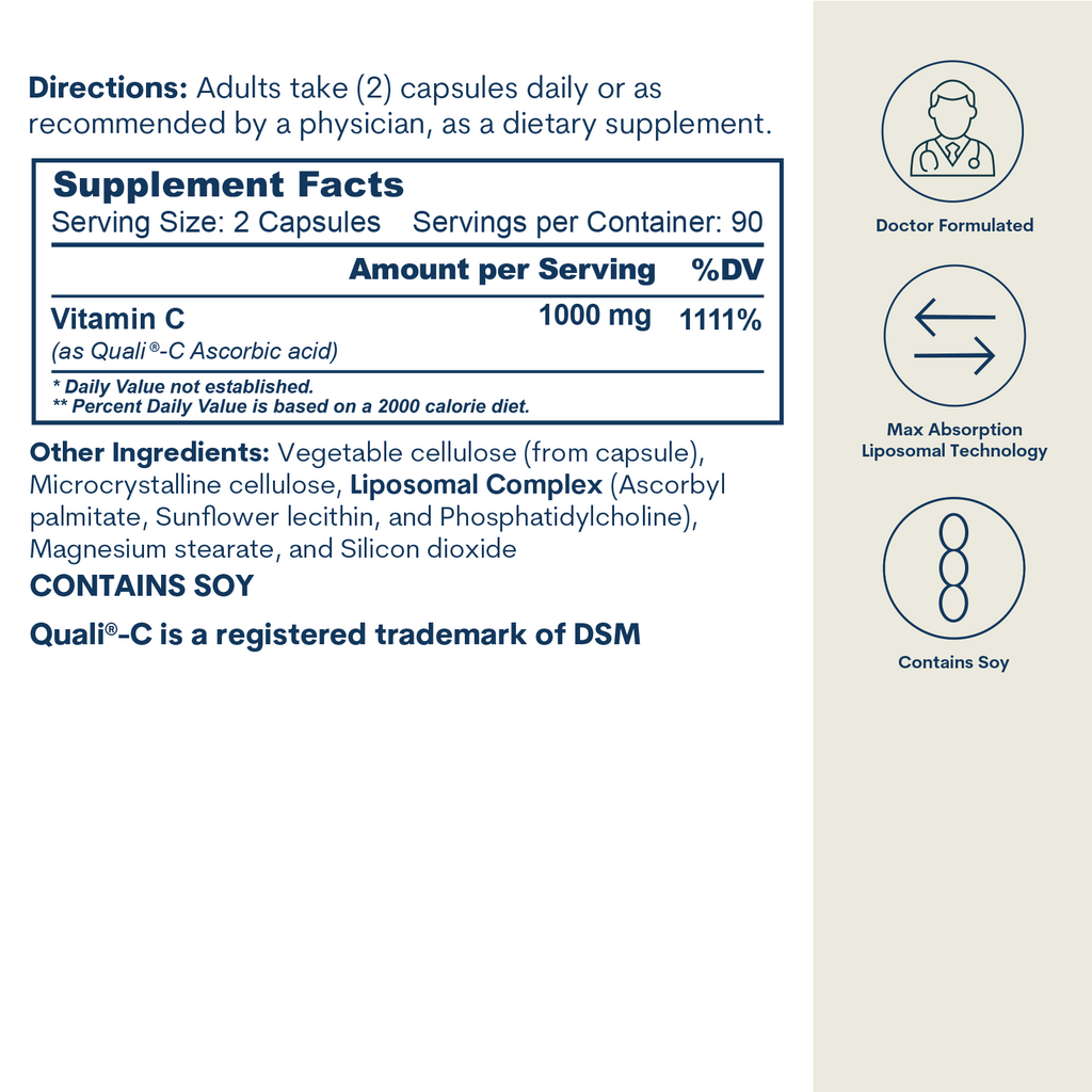 Liposomal Vitamin C - Capsules (180 Count / 90 Servings)
