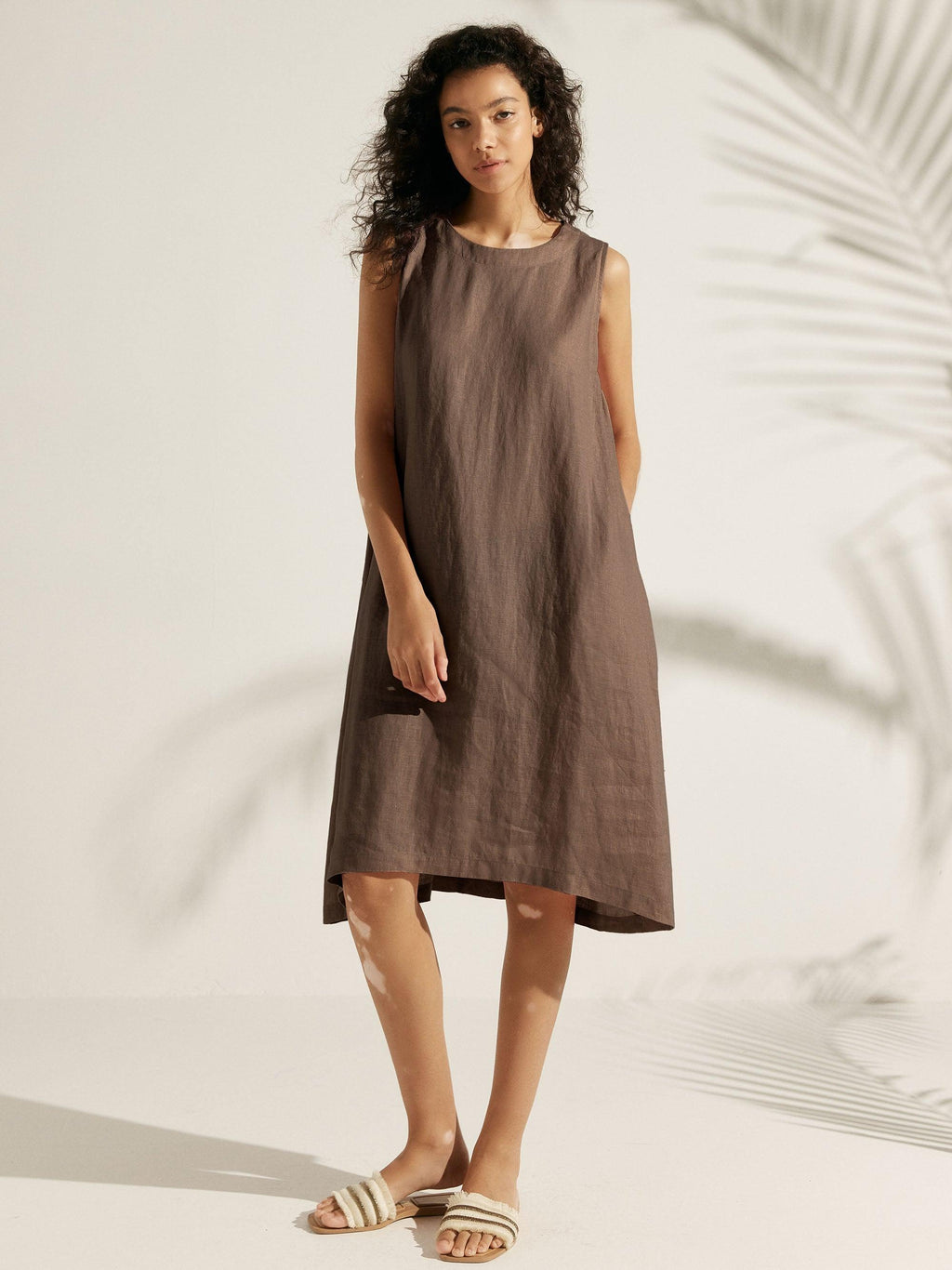 100% Linen Sleeveless Dress SIENNA
