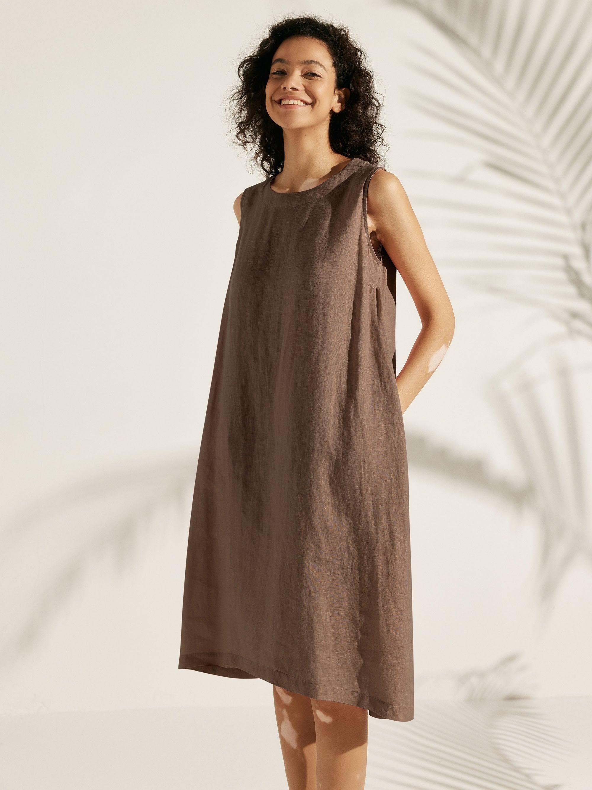 100% Linen Sleeveless Dress SIENNA