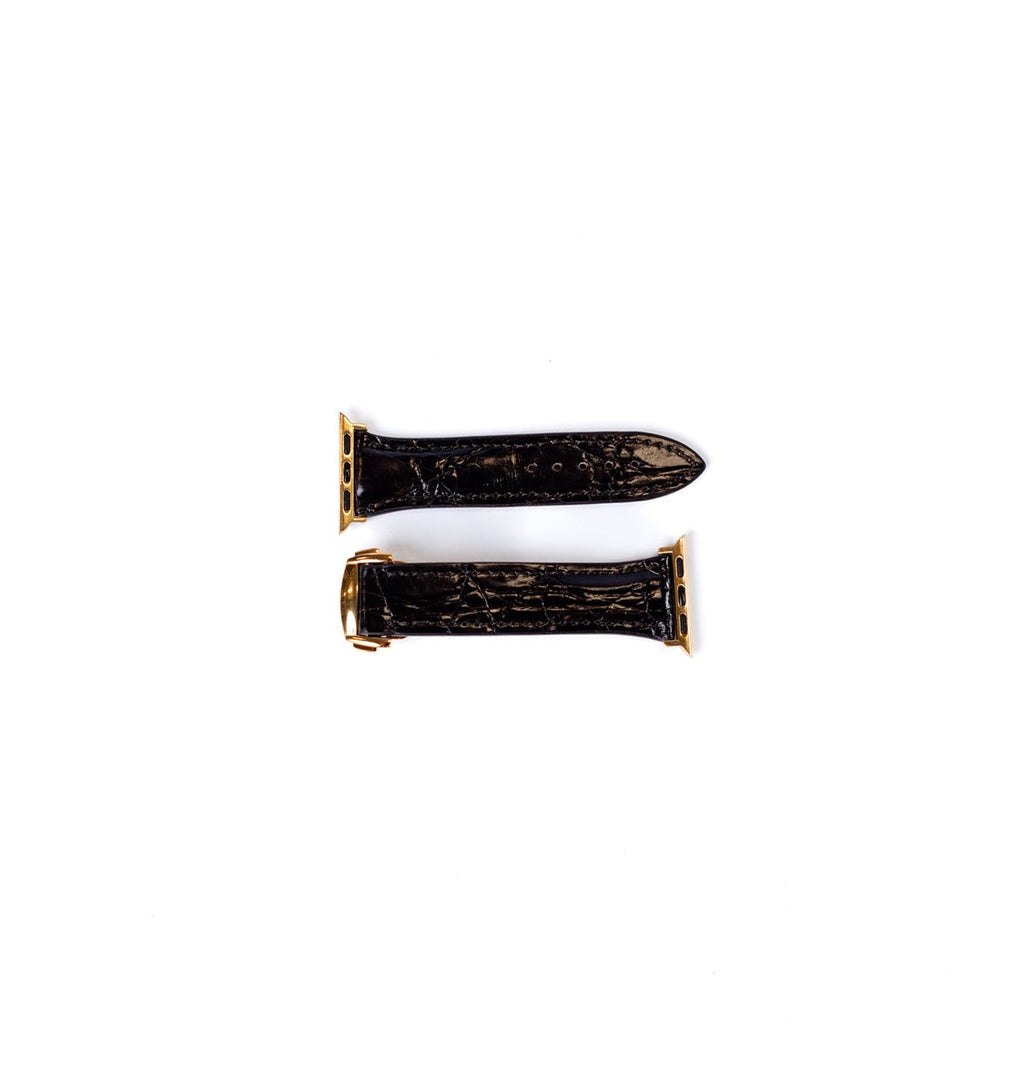 Apple Watch Band, Black Glazed Alligator