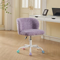 Swivel Chair Faux Alpaca Violet Vanity Bedroom Ergonomic 22.5x31.9 In