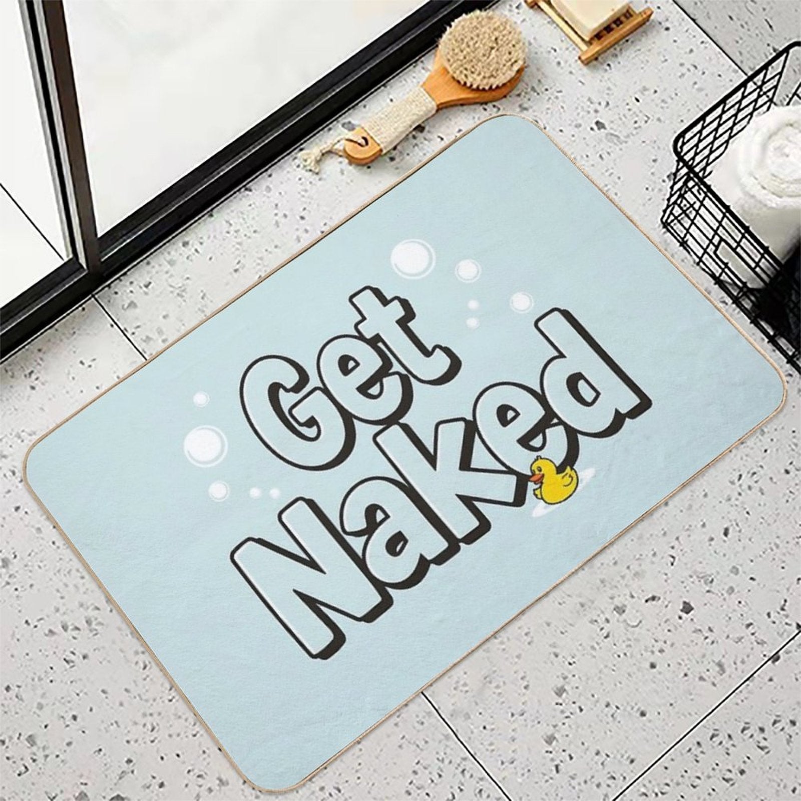 Get Naked - Fun Bathroom  Stain-Proof Bath Mat