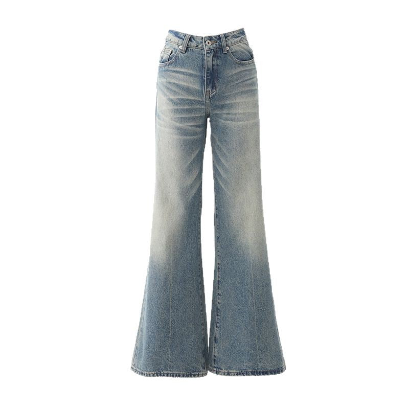 Women's Mid-Waist Spicy Girl Flare Jeans -  Micro Flare Denim Trousers