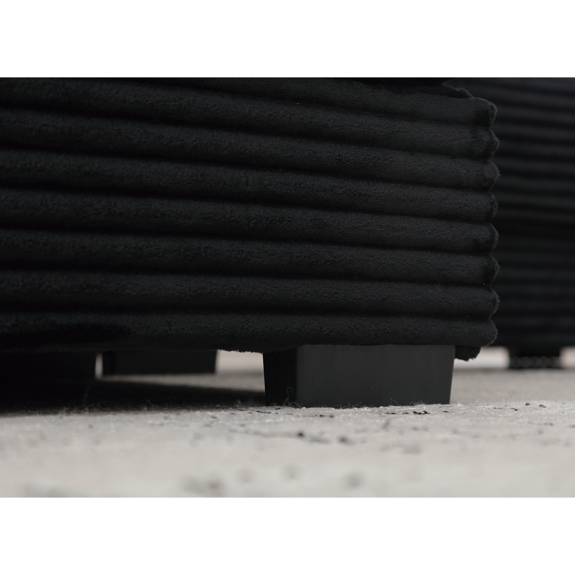 Oversized Two-Piece  Couches,  L Shaped Sofa, Corduroy, Right Chaise Daybed,with Armrests,Eight Throw Pillows,Corner Sofa,Easy To Assemble,  Black