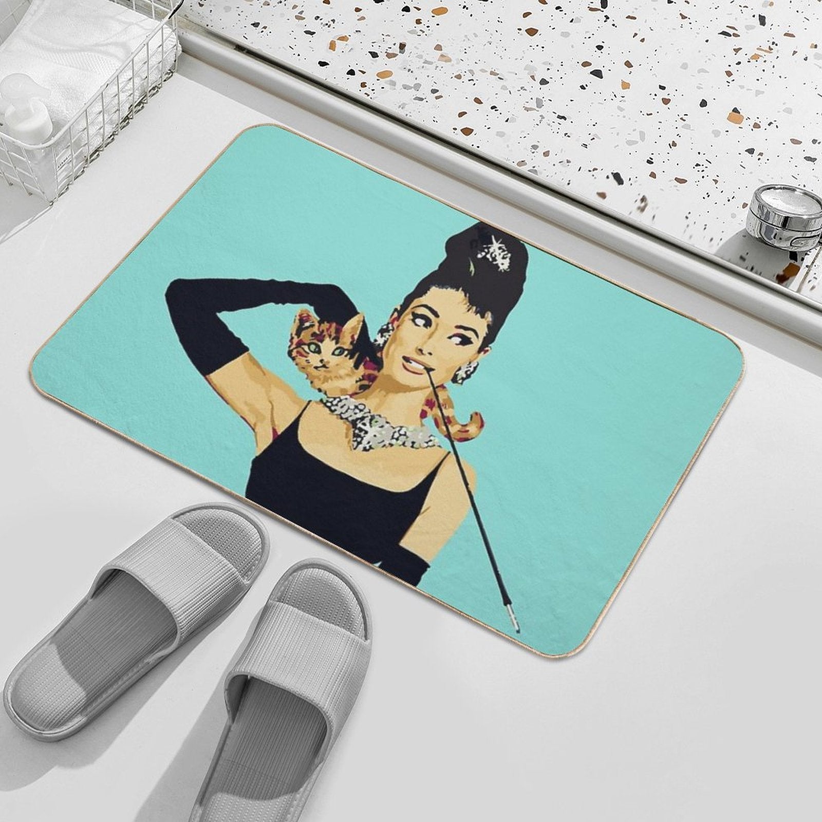 Breakfast at Tiffanys  Audrey Hepburn Jewellery Colour Durable Bath Mat