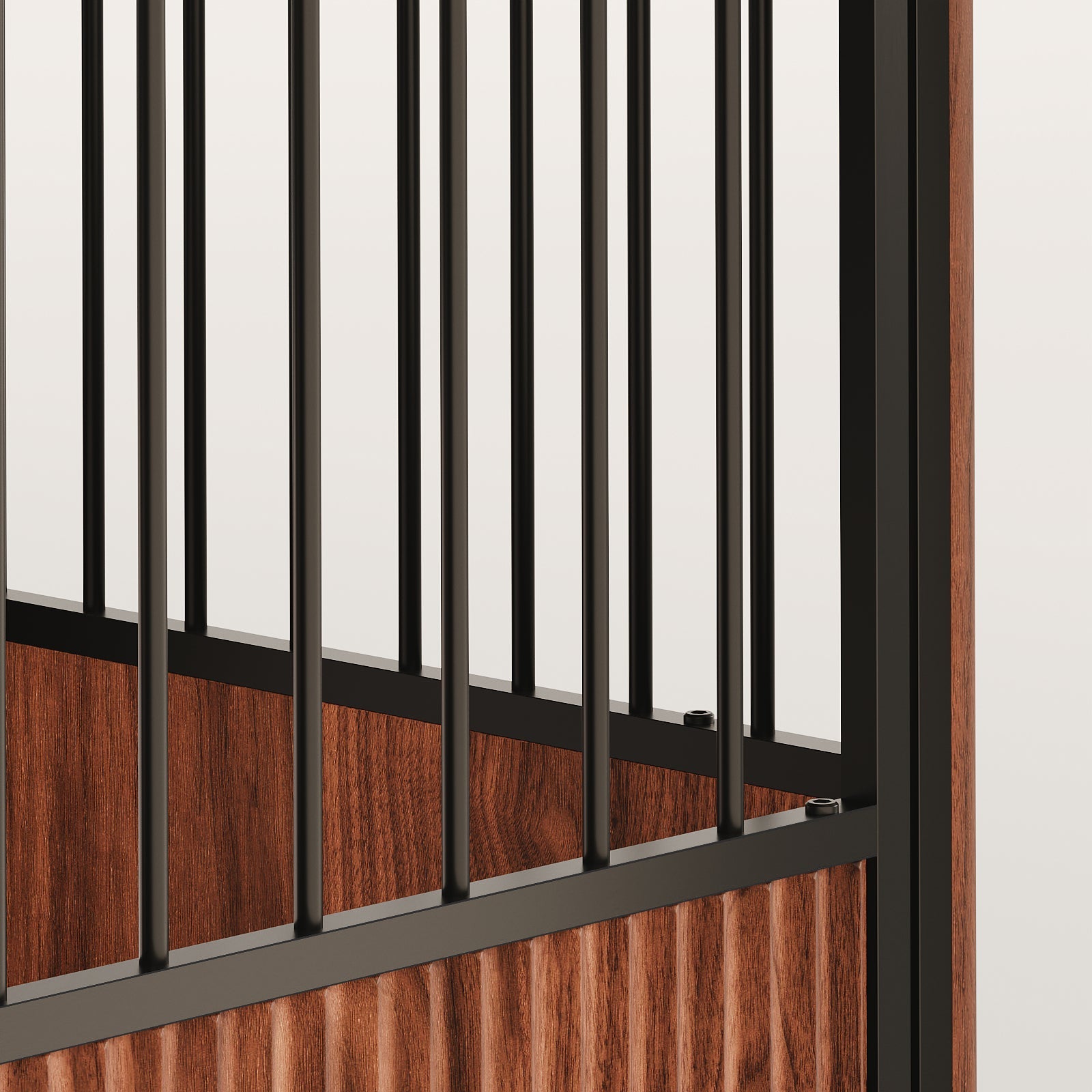 43'' Walnut Fluted Wood Furniture Style Dog Crate for Large & Medium Dogs - Double Door Design, Decorative Pet House & Indoor Side End Table.