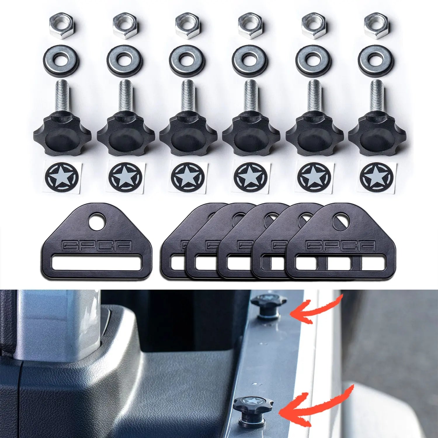 GP-Star Hardtop/ Cover Quick-release Thumbscrew Set
