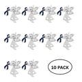 10 Pack Angel By My Side Dark Blue Ribbon Pins