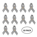 10 Pack Gray Satin Ribbon Pins