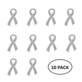 10 Pack Large Flat Gray Ribbon Pins