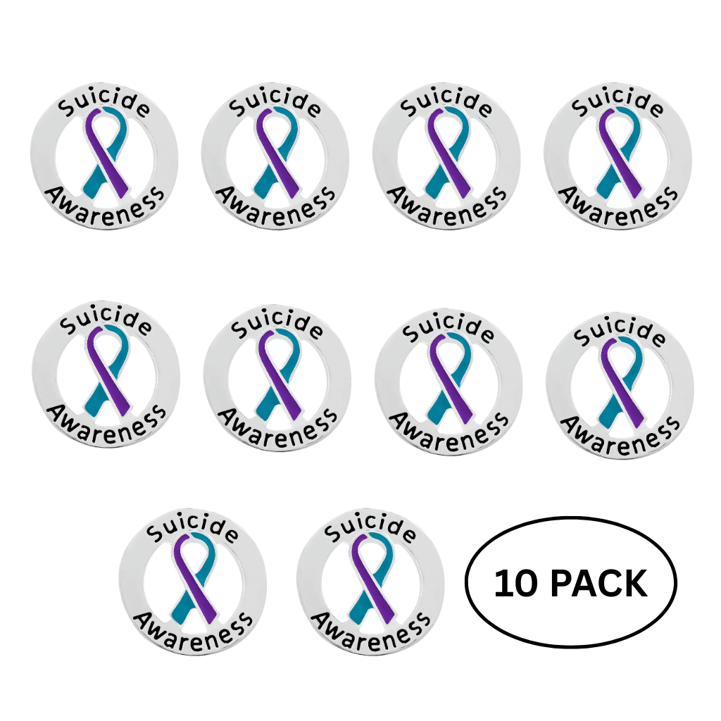 10 Pack of Circle Suicide Awareness & Prevention Pins