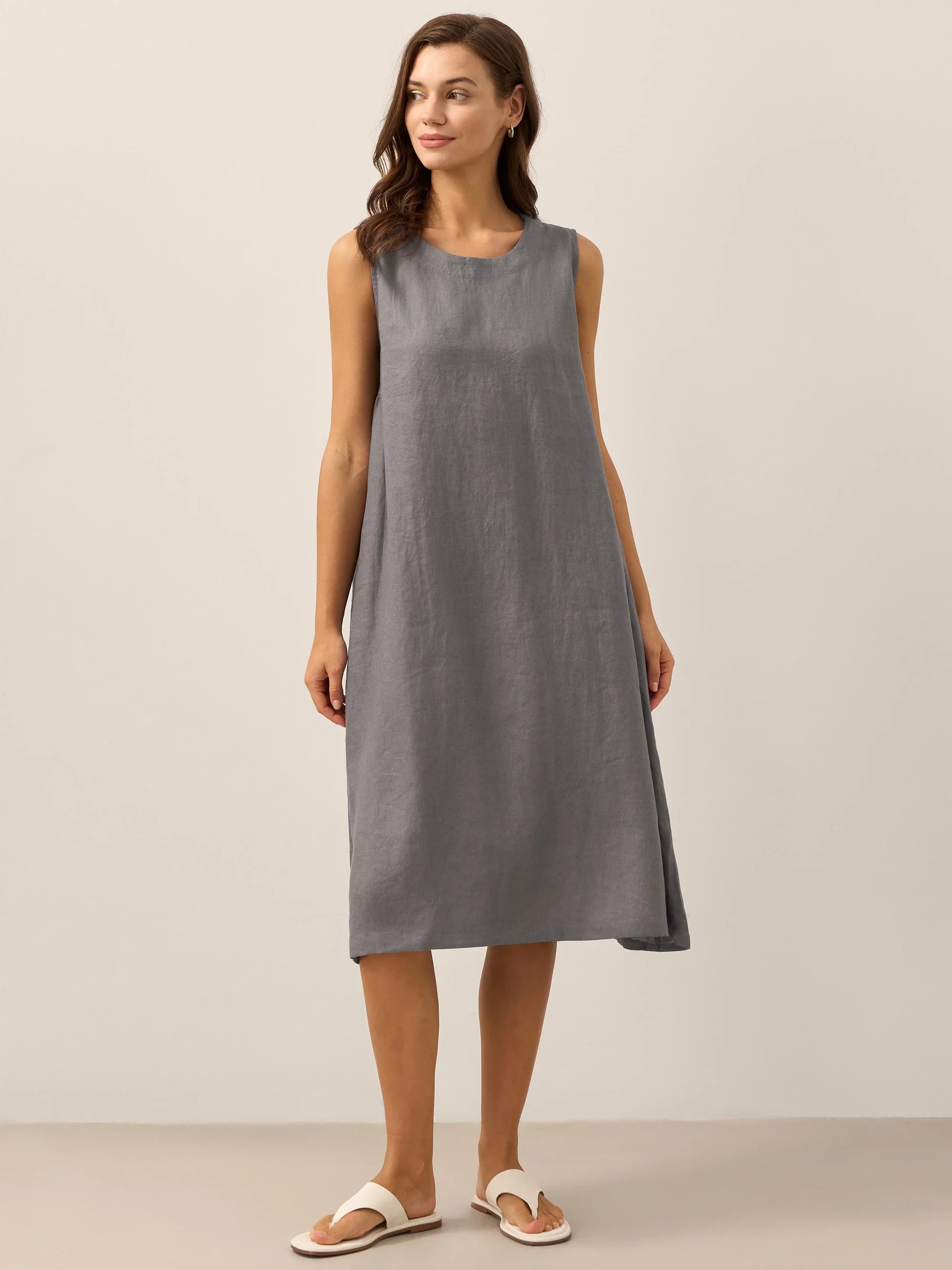 100% Linen Sleeveless Dress SIENNA