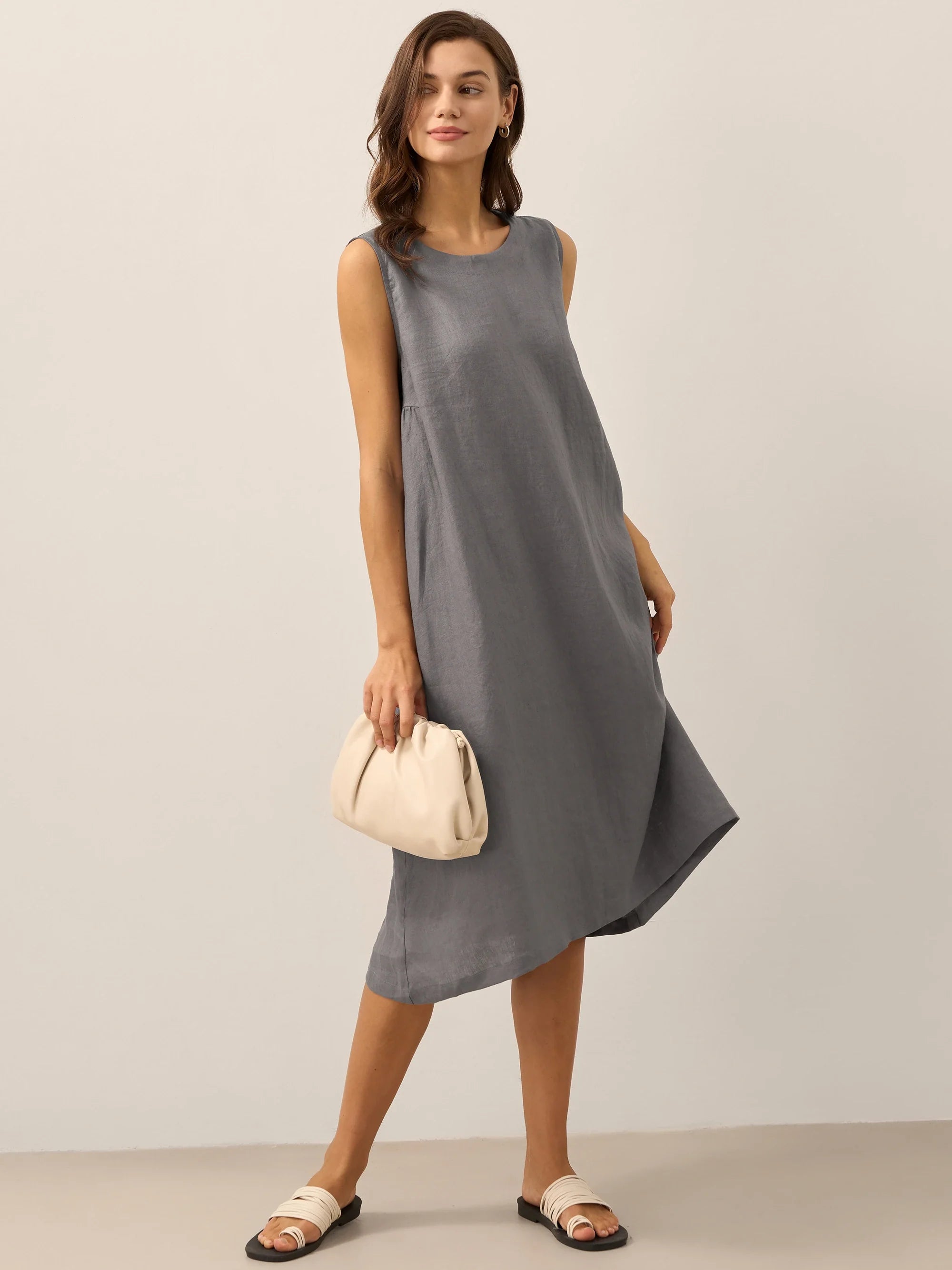 100% Linen Sleeveless Dress SIENNA