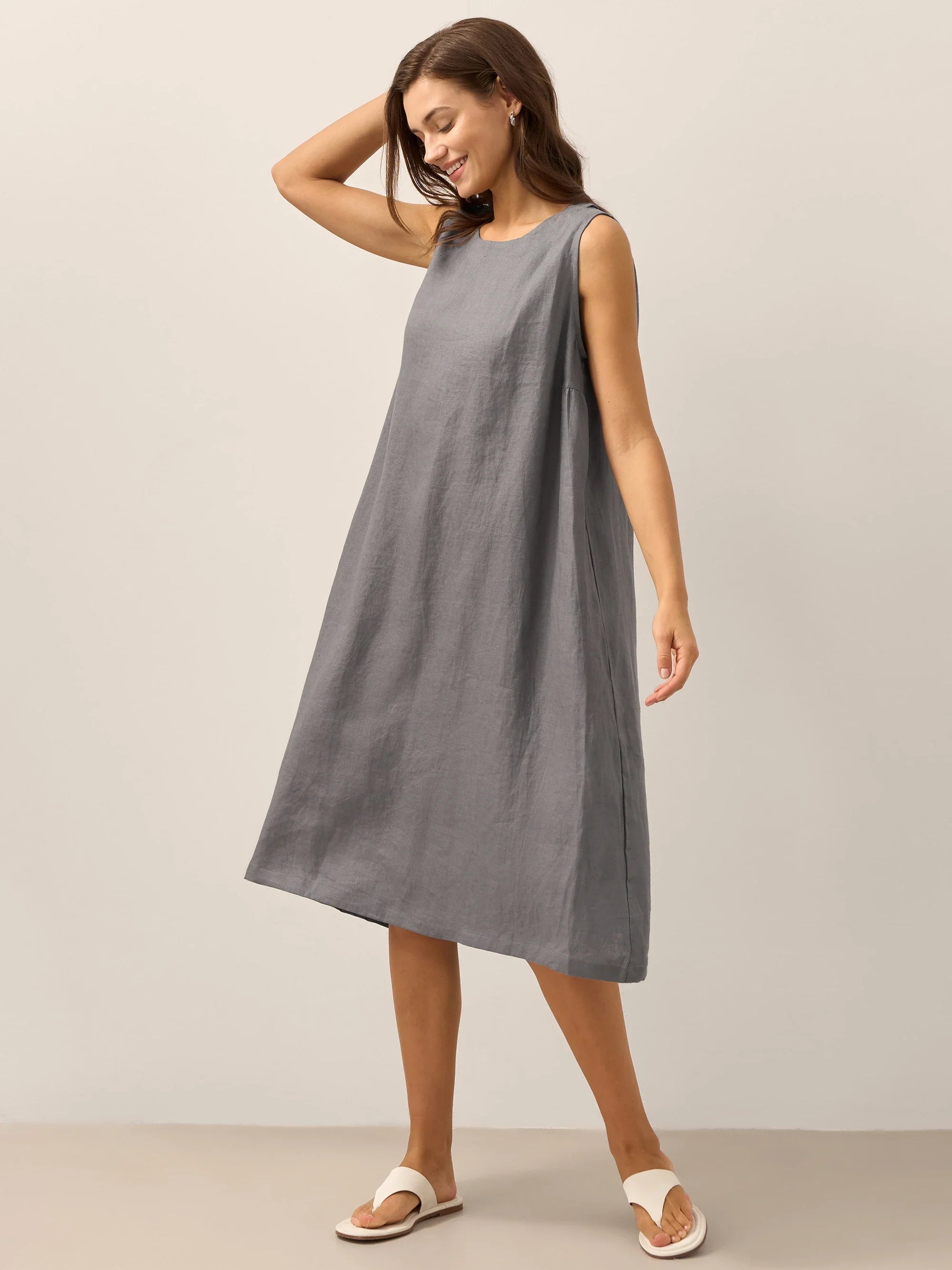 100% Linen Sleeveless Dress SIENNA
