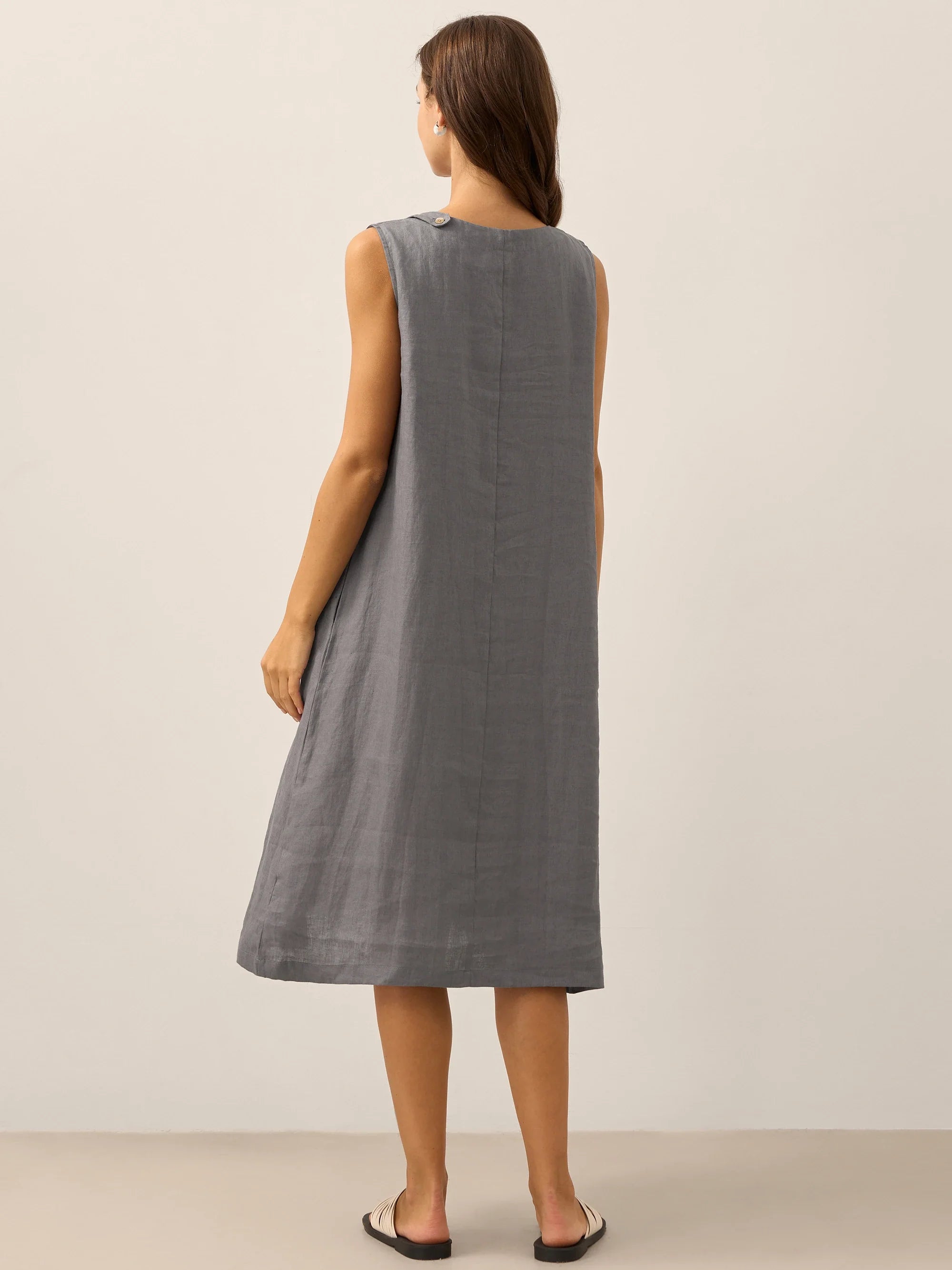 100% Linen Sleeveless Dress SIENNA