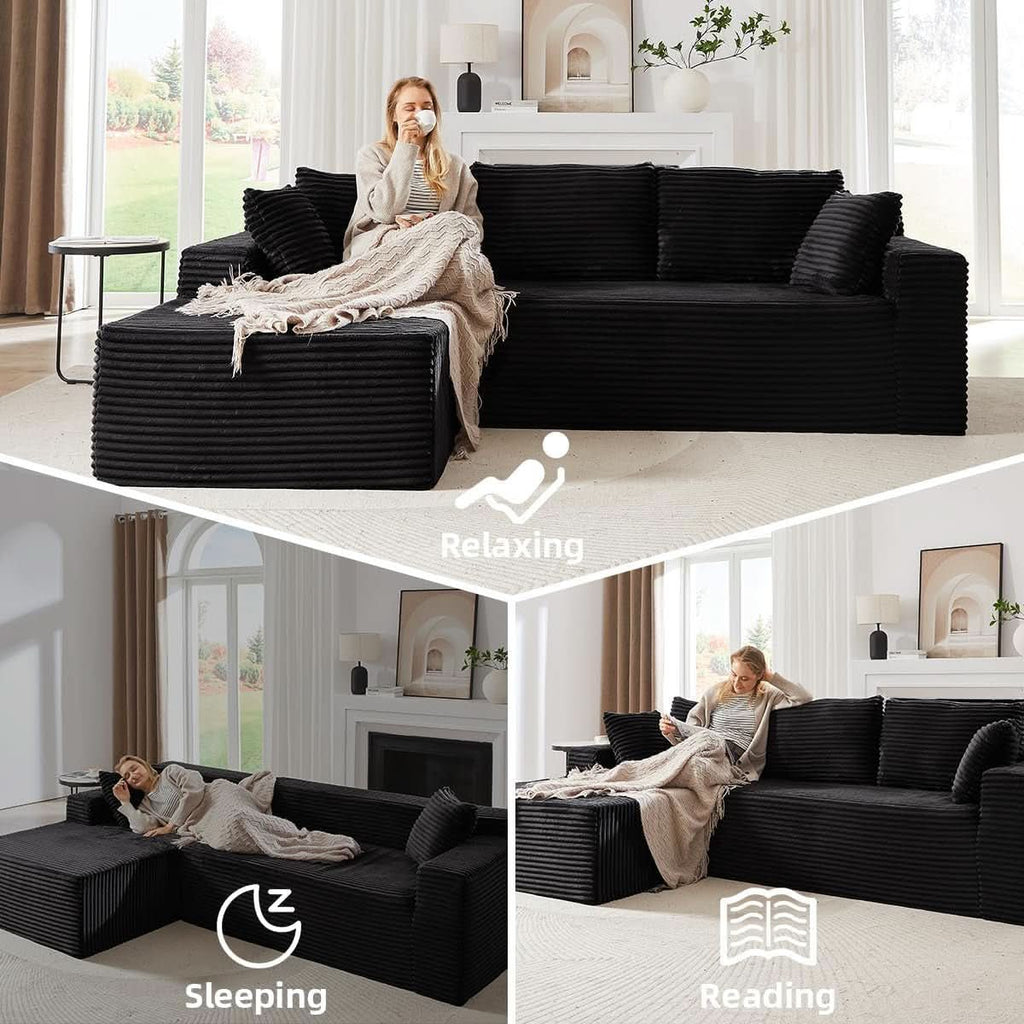 104 Inch L Shape Modular Sectional Couch with Chaise