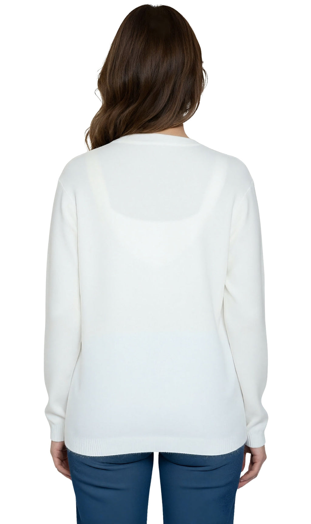 Women's Faux Pearl Cardigan in Cashmere-like Soft Knit