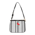 Black and White Kufi Shoulder Bag — Small Leather Crossbody Purse