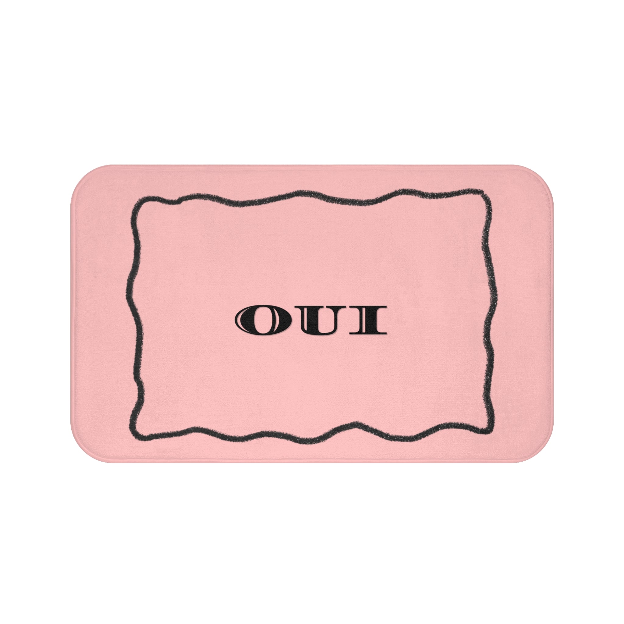 OUI Pink Bath Mat — Feminine French Bathroom Rug
