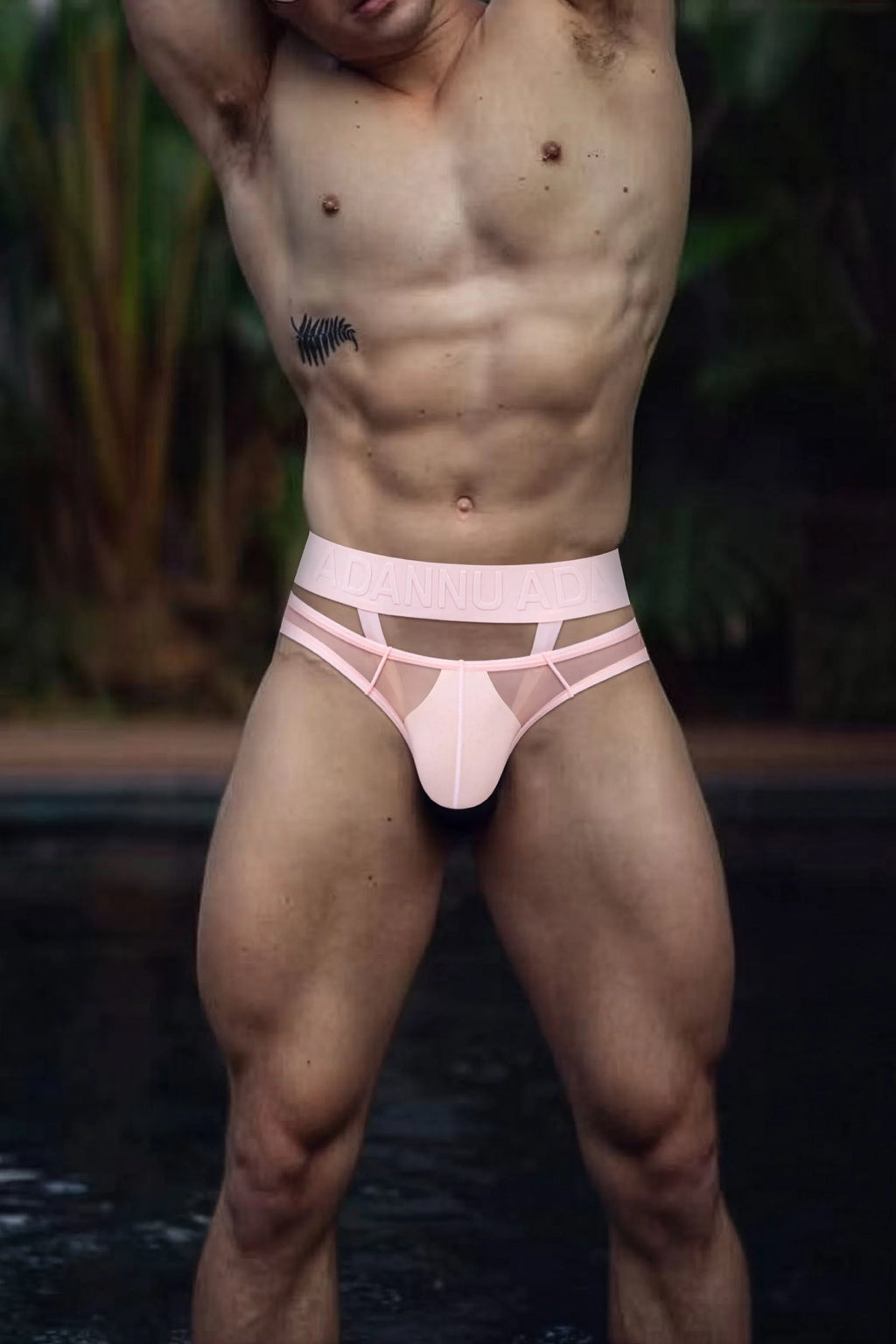 Men’s Sexy Sheer Thong with Ring & Strap Design
