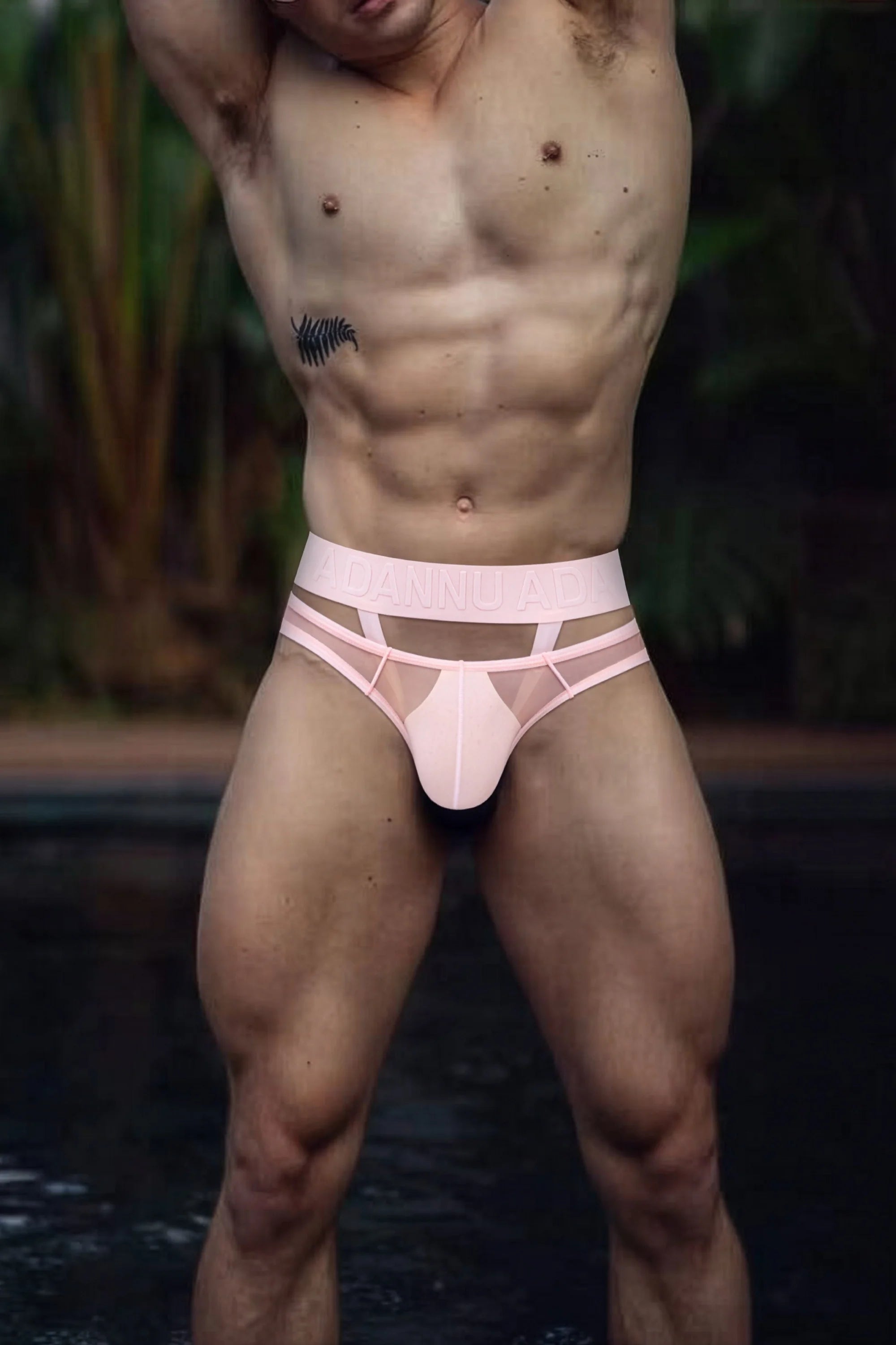 Men’s Sexy Sheer Thong with Ring & Strap Design
