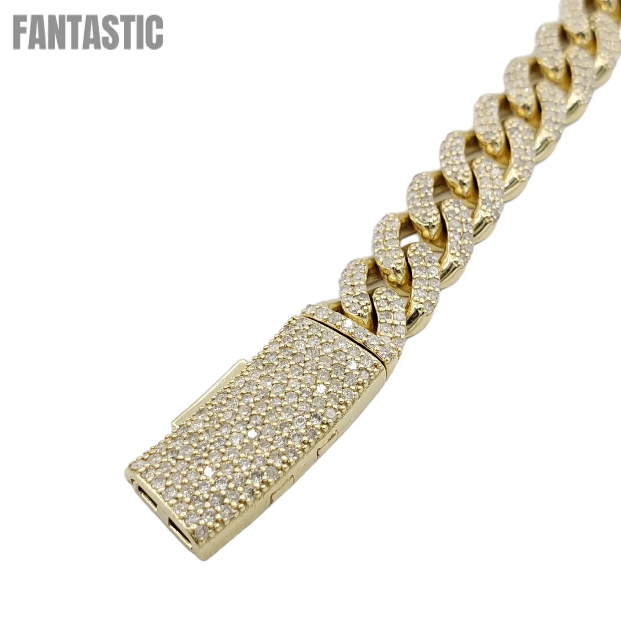 10K Gold- Iced Out Diamond Miami Cuban Chains (10mm)