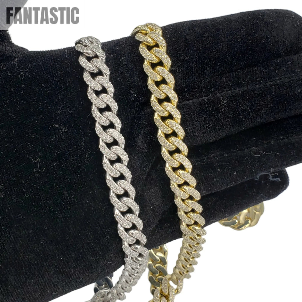 10K Gold- Iced Out Diamond Miami Cuban Chains (10mm)