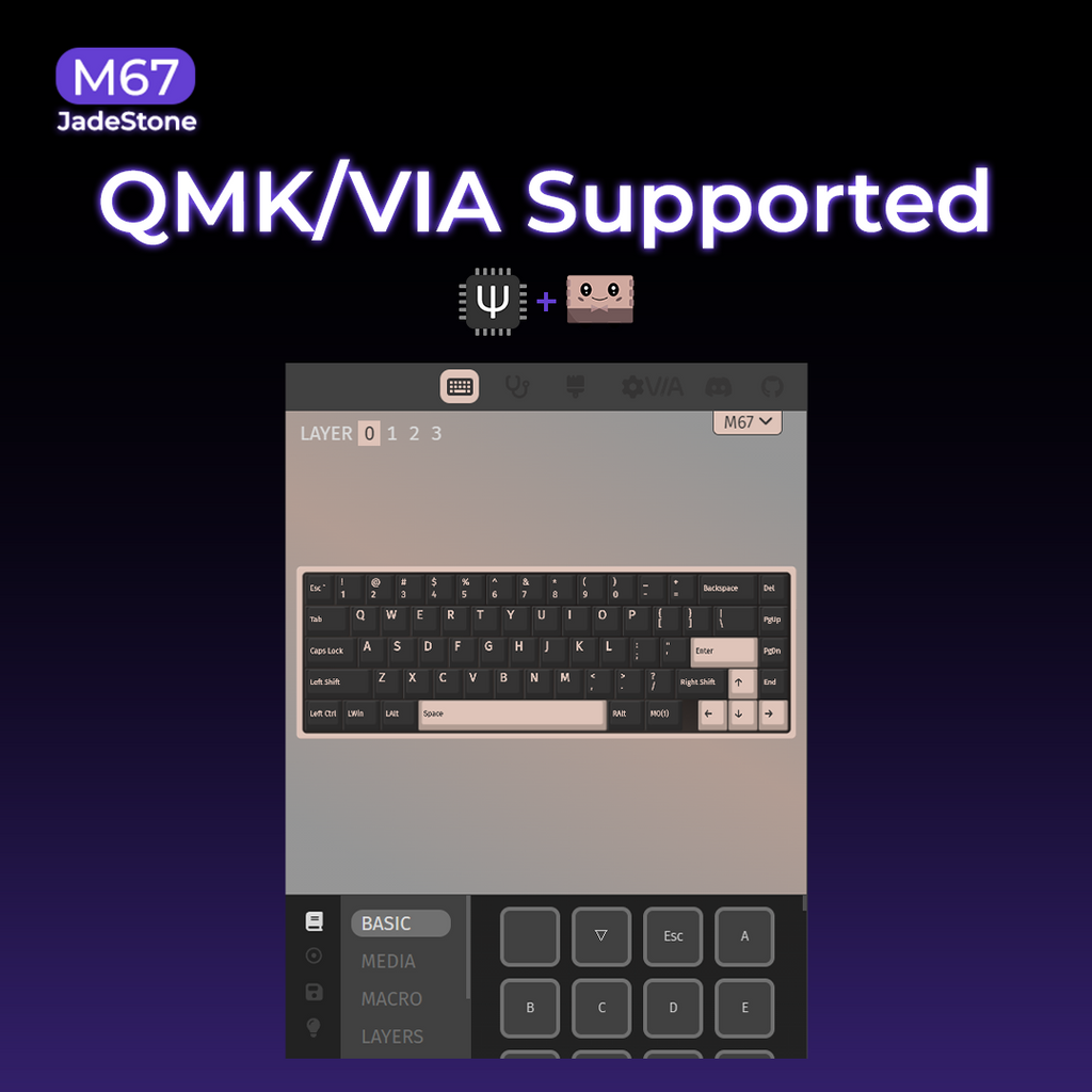 XVX M67 JadeStone Mechanical Keyboard With IMD-Tech Keycaps (Stellar White)