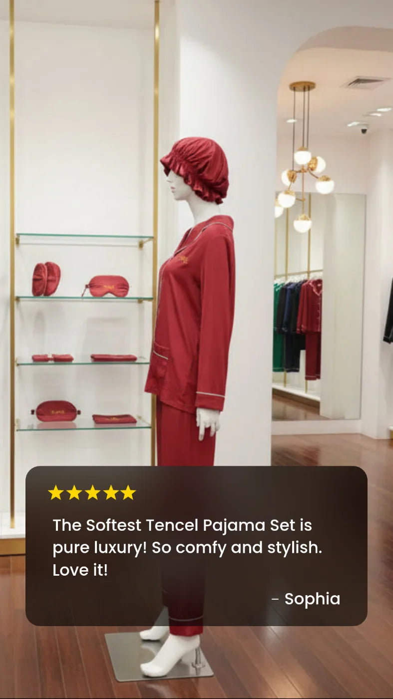 Softest Tencel Modal Pajama Set with Bonnet | Luxury Sleepwear
