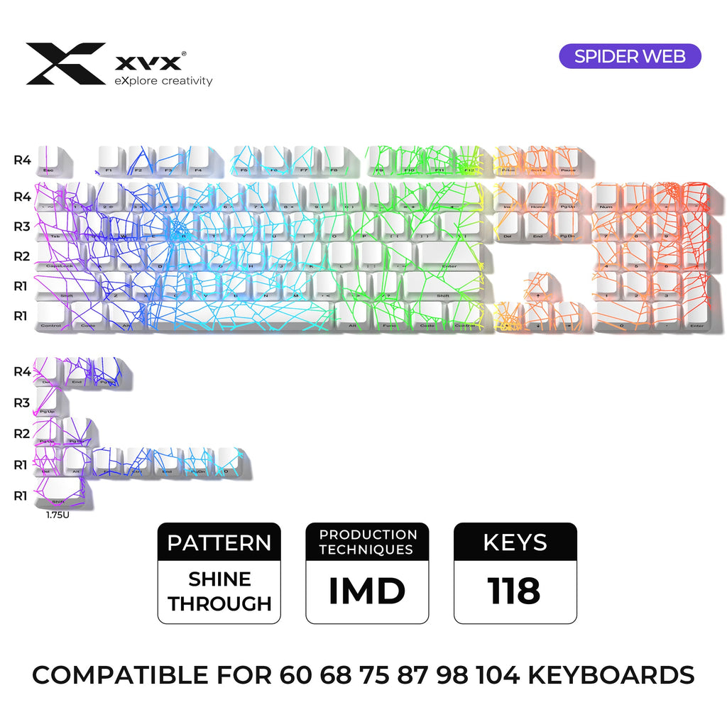 XVX  SPIDER WEB Version Pattern OEM Profile IMD-Tech Keycap Set