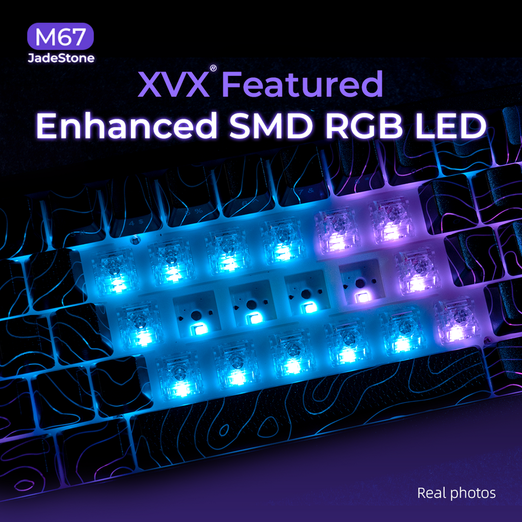 XVX M67 JadeStone Mechanical Keyboard With IMD-Tech Keycaps (Stellar White)