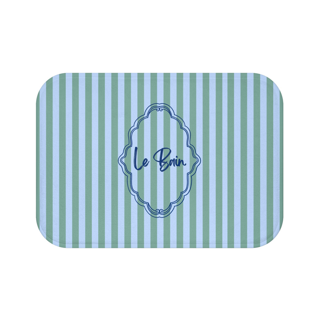 Le Bain Striped Bath Mat — Coastal Green/Blue Bathroom Rug