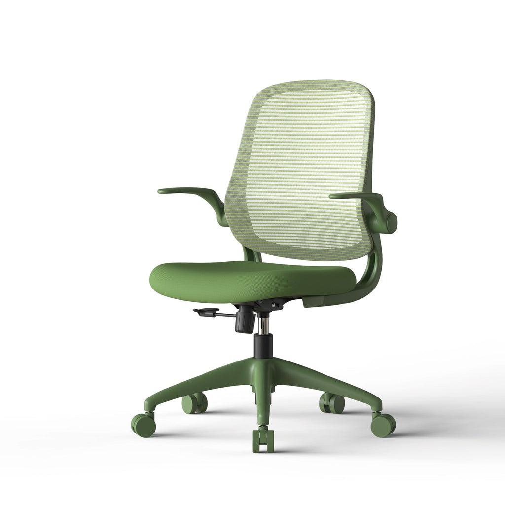Ergonomic Office Chair Mesh High-Back Green 350 LB Flip-Up Arms Swivel