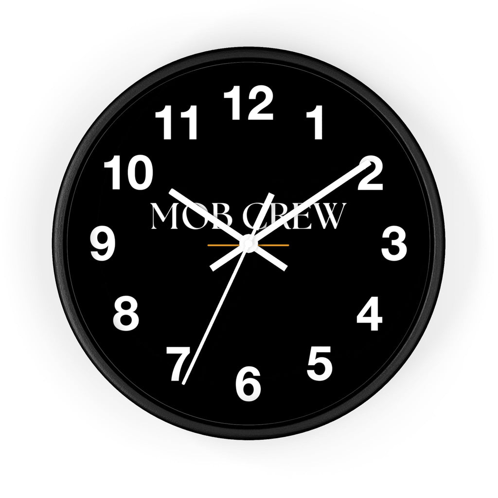 Mob Crew Black Wall Clock — Minimalist Modern Office Clock
