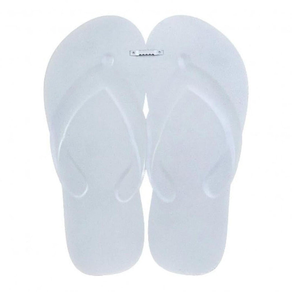 13" Metal Embossed Flip Flops: Lemon