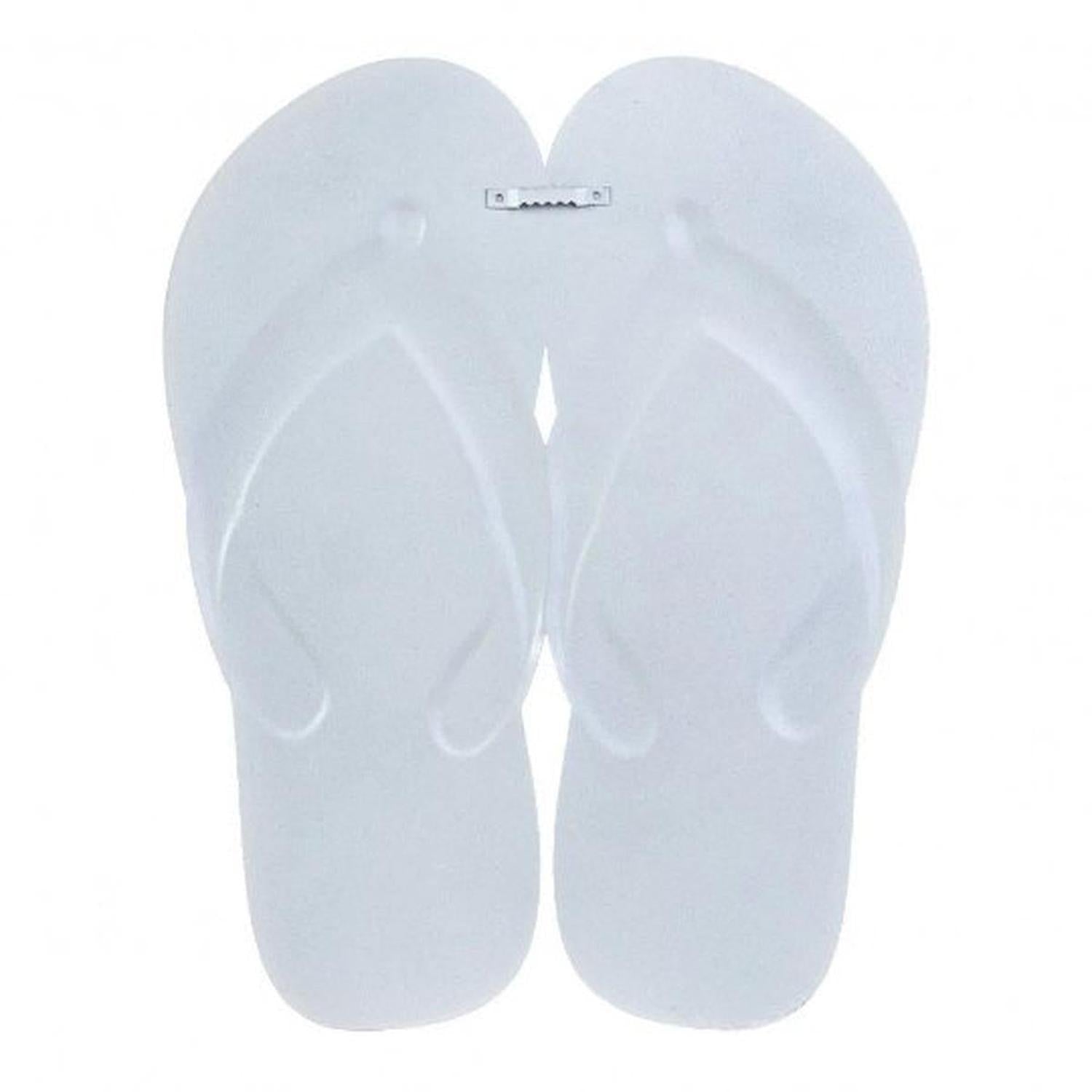13" Metal Embossed Flip Flops: Lemon