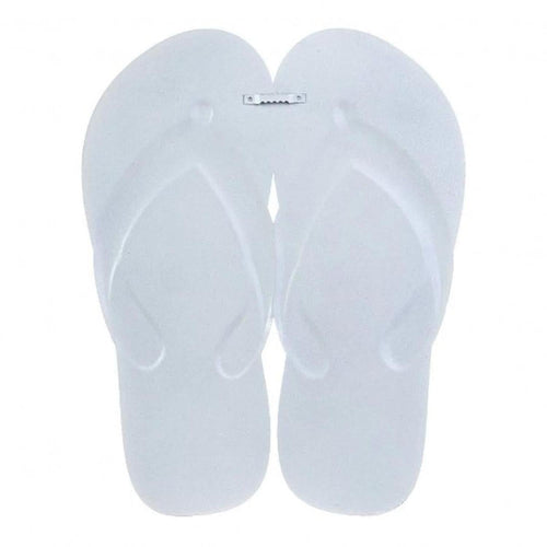13" Metal Embossed Flip Flops: Lemon