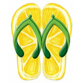 13" Metal Embossed Flip Flops: Lemon