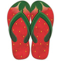 13" Metal Embossed Flip Flops: Strawberry