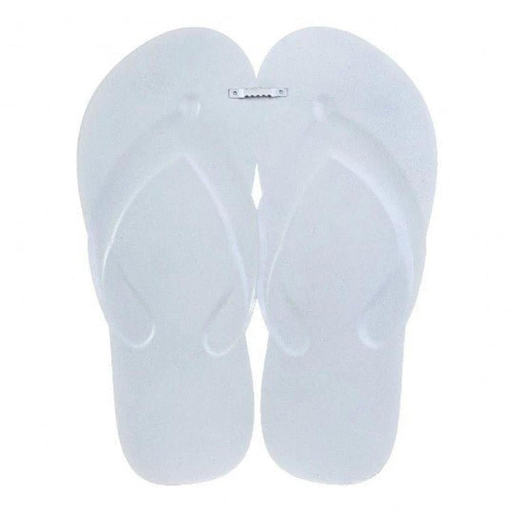 13" Metal Embossed Flip Flops: Strawberry