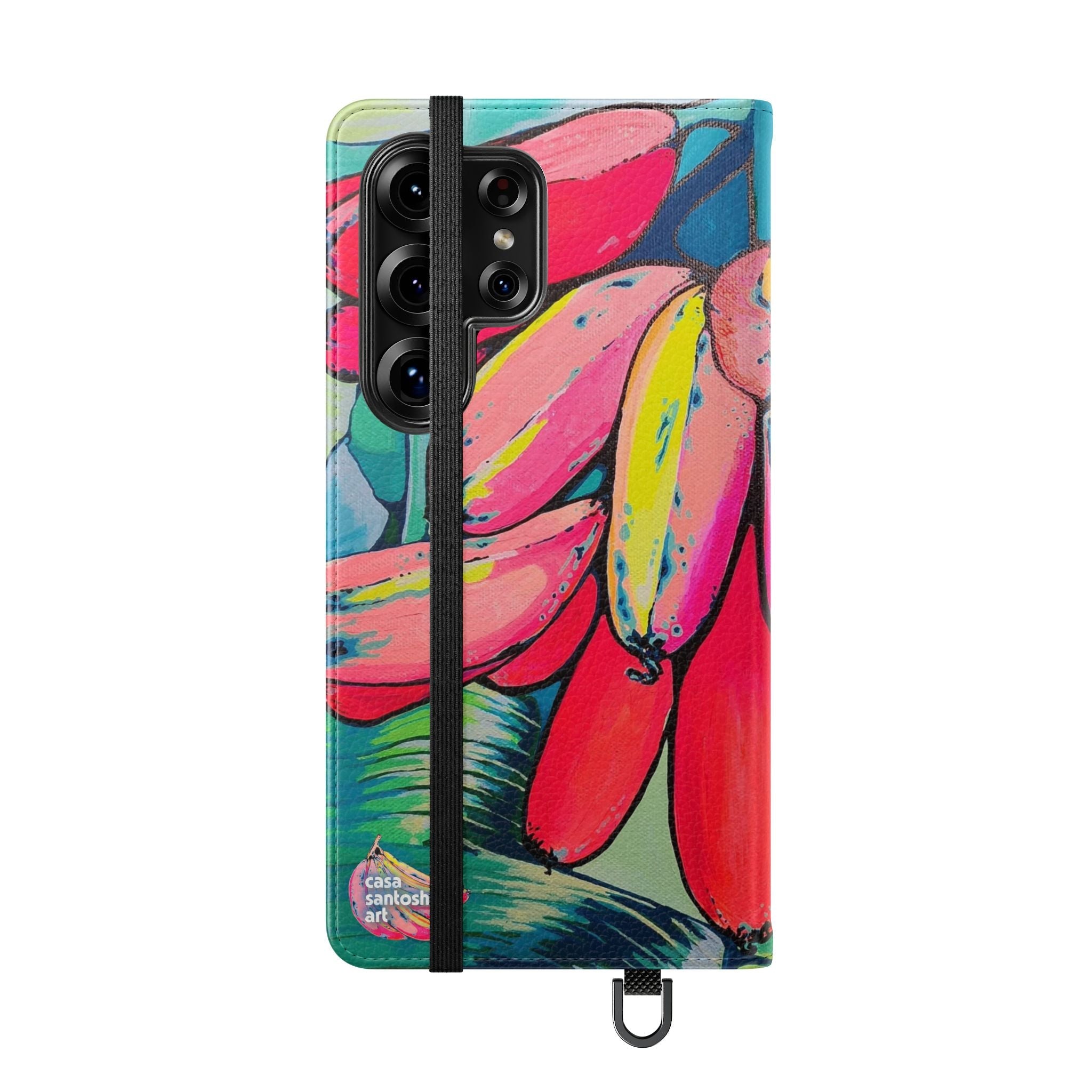 Neon Primitivo Bananas Flip Phone Case – Wallet Cover with Card Slots
