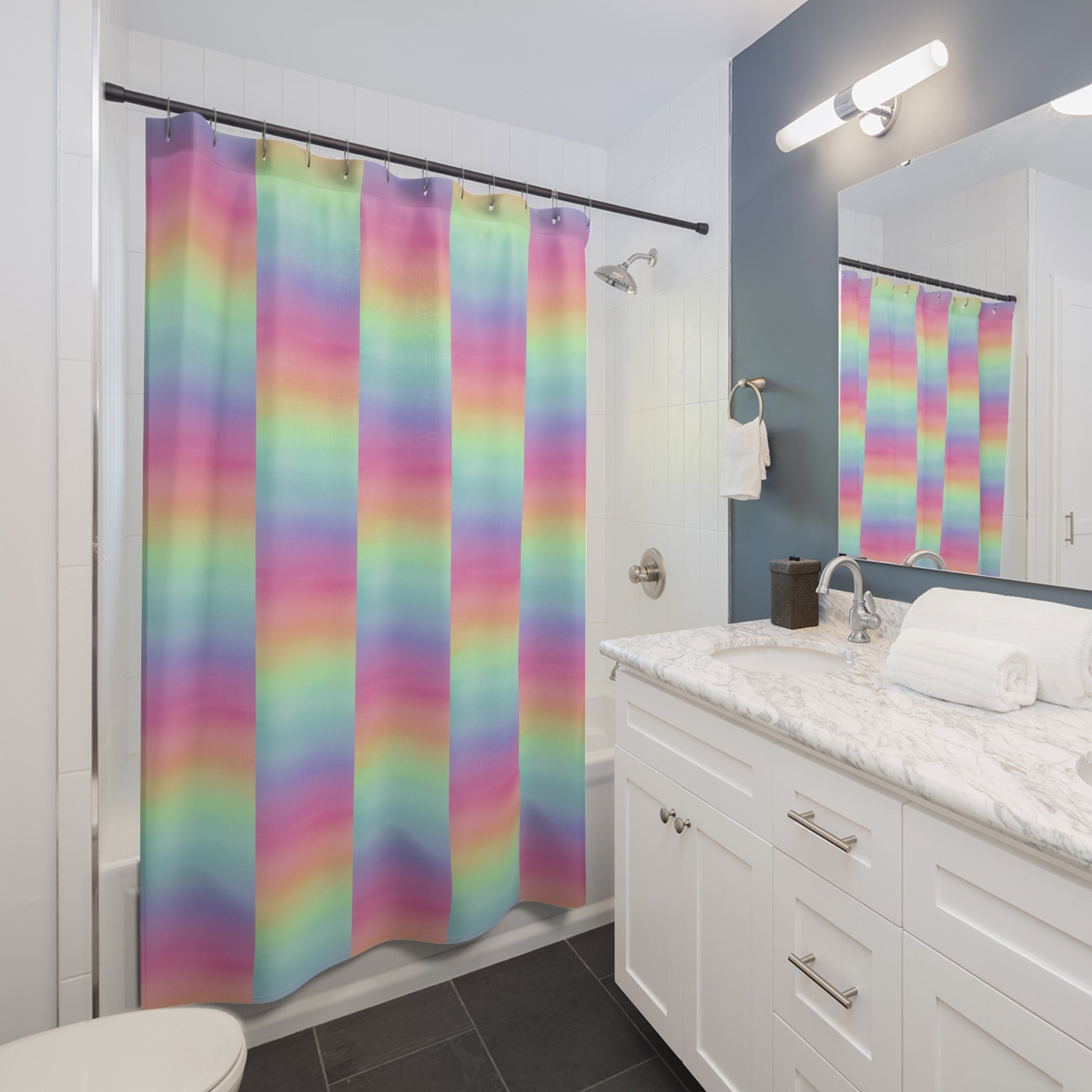 Bespattered Facade Prismatic Shower Curtain