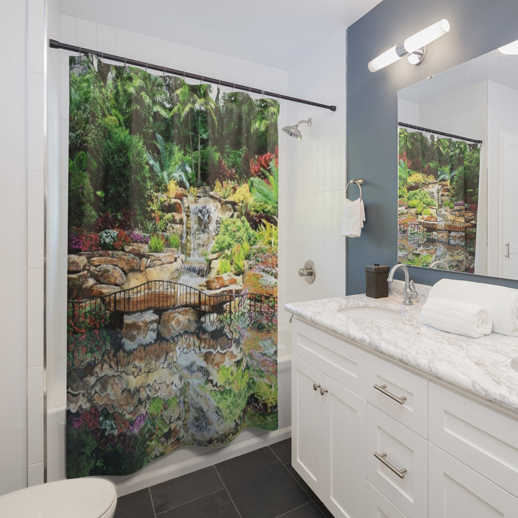 Beautiful Tropical Waterfall Shower Curtain
