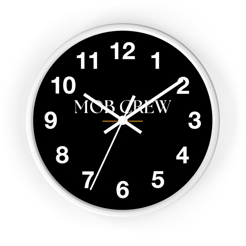Mob Crew Black Wall Clock — Minimalist Modern Office Clock