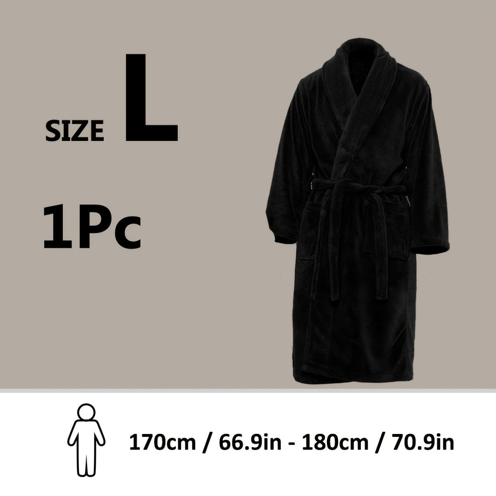 Unisex Extra Warm Coral Fleece Bathrobe Mens and Women Adult Robes for Your Bathroom Bath Towel Bedroom Shawl Collar Robes, Valentines gift for lovers