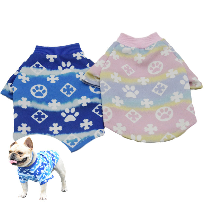 Net Red Same Style Gradient Dog Clothes Teddy Clothes Pet Clothes Spring And Autumn Pet Clothes
